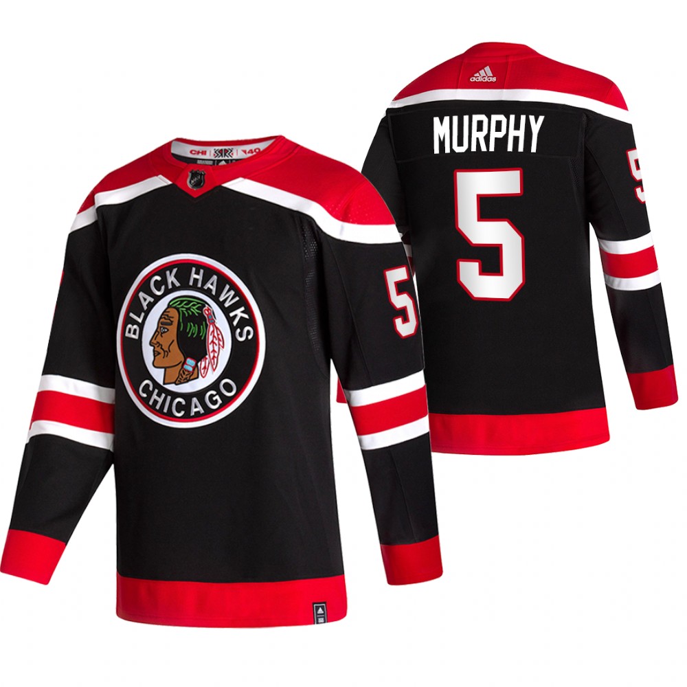 2021 Adidias Chicago Blackhawks 5 Connor Murphy Black Men Reverse Retro Alternate NHL Jersey